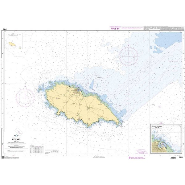 Carte marine pliée SHOM 7410L : Île d'Yeu dépliée - N°21 - comptoirnautique.com