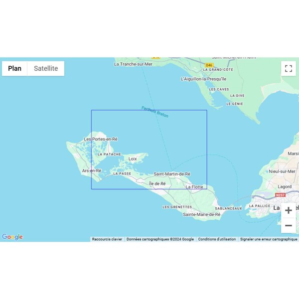 Carte marine pliée SHOM 7412L : Île de Ré - Du Fier d'Ars à la Flotte zone de navigation - N°26 - comptoirnautique.com