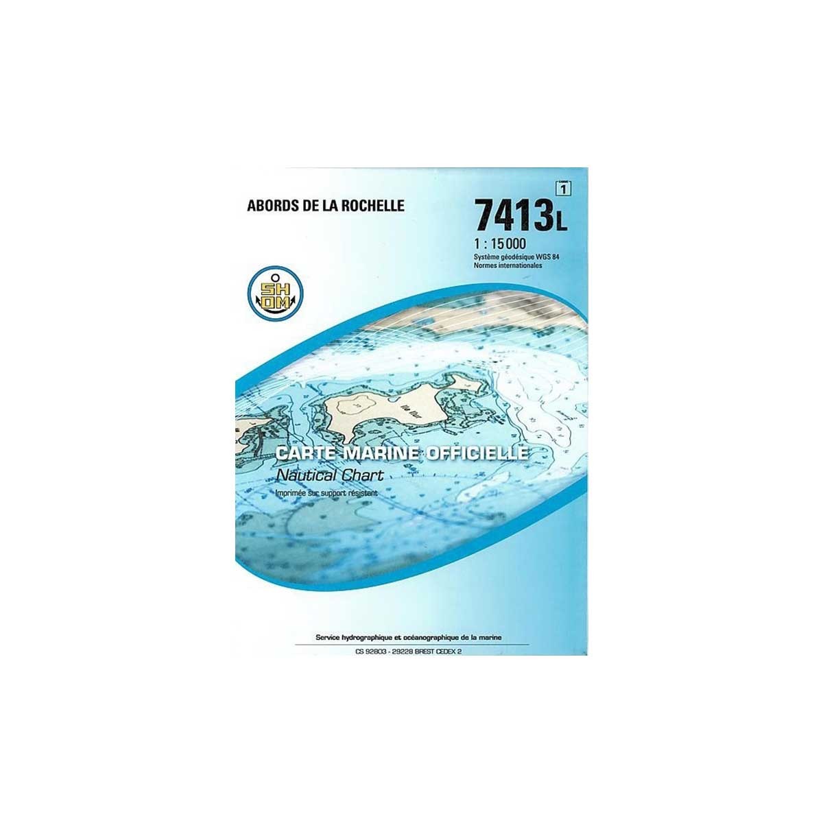 Carte marine pliée SHOM 7413L : Abords de La Rochelle - 1 : 15 000