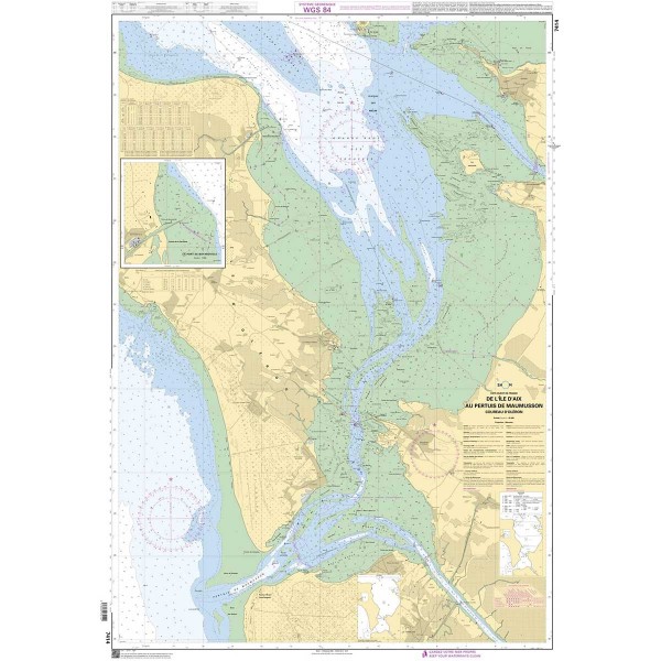 Carte marine pliée SHOM 7414L : De l'Île d'Aix au Pertuis de Maumusson - Coureau d'Oléron dépliée - N°33 - comptoirnautique.com