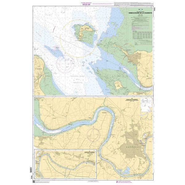 Carte marine pliée SHOM 7415L : Embouchure de la Charente dépliée - N°36 - comptoirnautique.com