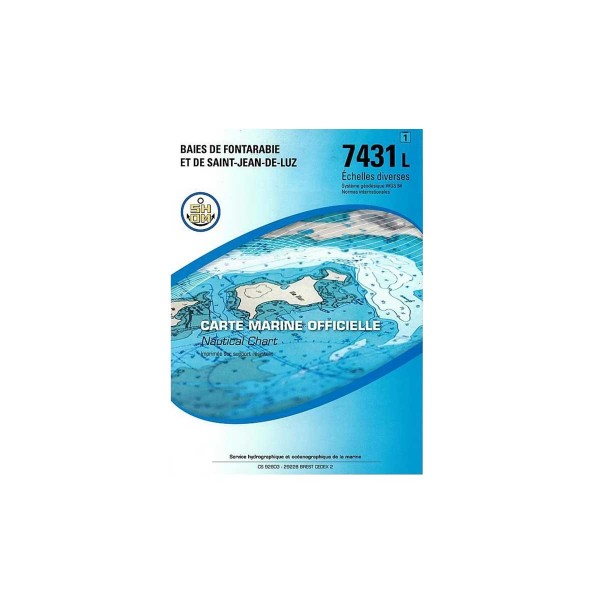 Carte marine pliée SHOM 7431L : Baies de Fontarabie et de Saint-Jean-de-Luz - Échelles diverses - N°49 - comptoirnautique.com