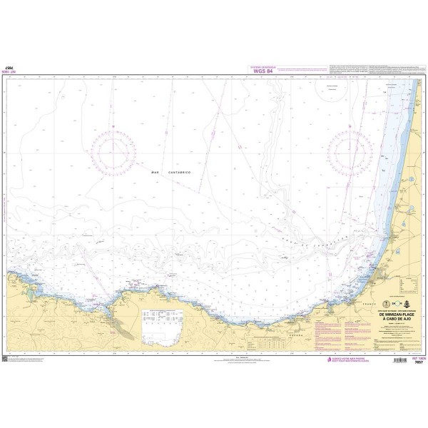 - - Carta náutica dobrada SHOM Atlantique Golfo da Biscaia - N°57 - comptoirnautique.com