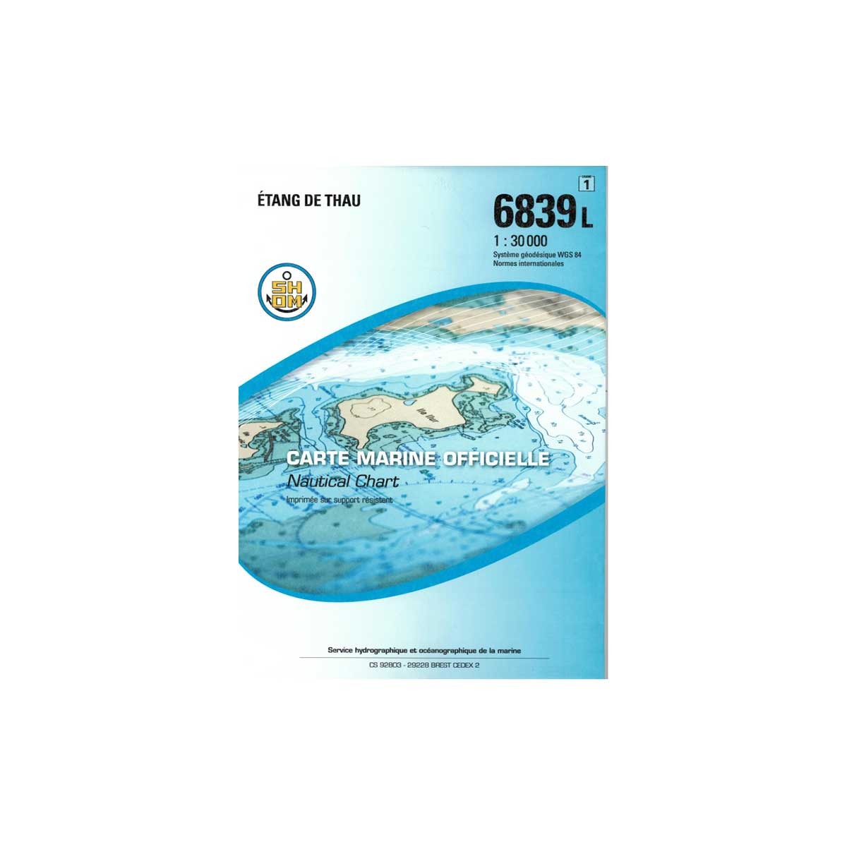 Carte marine pliée SHOM 6839L : Etang de Thau - 1 : 30 000