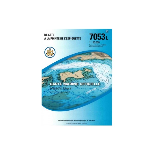 Carte marine pliée SHOM 7053L : De Sète à la Pointe de l'Espiguette - 1 : 50 000 - N°31 - comptoirnautique.com