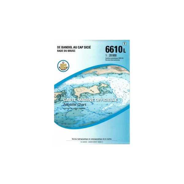 Carte marine pliée SHOM 6610L : De Bandol au Cap Sicié, Rade du Brusc - 1 : 20 000 - N°1 - comptoirnautique.com