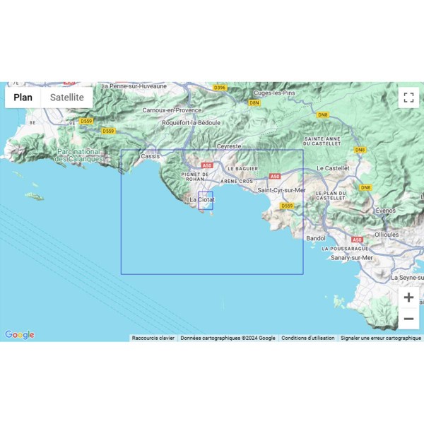 Carte marine pliée SHOM 6612L : De Cassis à Bandol - Baie de La Ciotat zone de navigation - N°5 - comptoirnautique.com