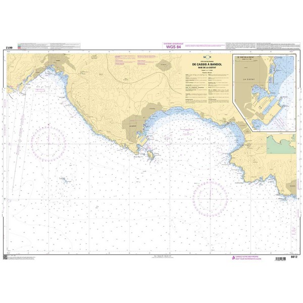 Carte marine pliée SHOM - Méditerranée - Littoral Est (Marseille à Monaco) - N°6 - comptoirnautique.com