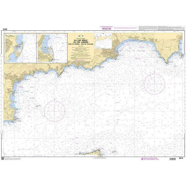 Carte marine pliée SHOM - Méditerranée - Littoral Est (Marseille à Monaco) - N°12 - comptoirnautique.com