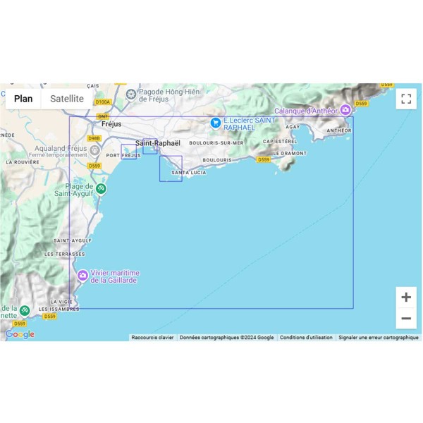 Carte marine pliée SHOM 6838L : Abords de Saint-Raphaël - De la Pointe des Issambres à la Pointe d'Anthéor zone de navigation - N°14 - comptoirnautique.com