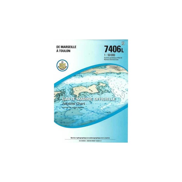 Carte marine pliée SHOM 7406L : De Marseille à Toulon - 1 : 50 000 - N°40 - comptoirnautique.com