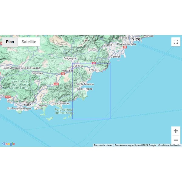 Carte marine pliée SHOM 7408L : De Cavalaire-sur-Mer à la Rade d'Agay zone de navigation - N°47 - comptoirnautique.com