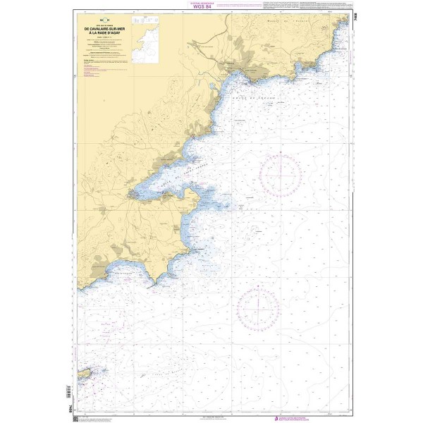 Carte marine pliée SHOM 7408L : De Cavalaire-sur-Mer à la Rade d'Agay dépliée - N°48 - comptoirnautique.com