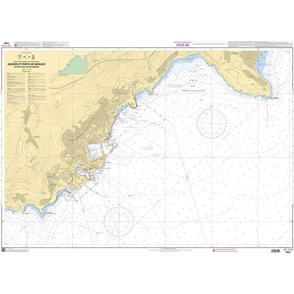 Carte marine pliée SHOM - Méditerranée - Littoral Est (Marseille à Monaco) - N°54 - comptoirnautique.com