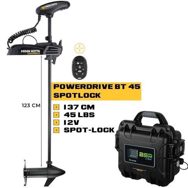 POWERDRIVE Frontmotor-Paket 45 Lbs + 12V Batterie BSR - N°2 - comptoirnautique.com