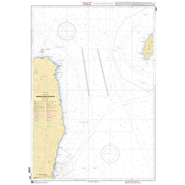 Carte marine pliée SHOM 6822L : Abords Nord de Bastia dépliée - N°3 - comptoirnautique.com