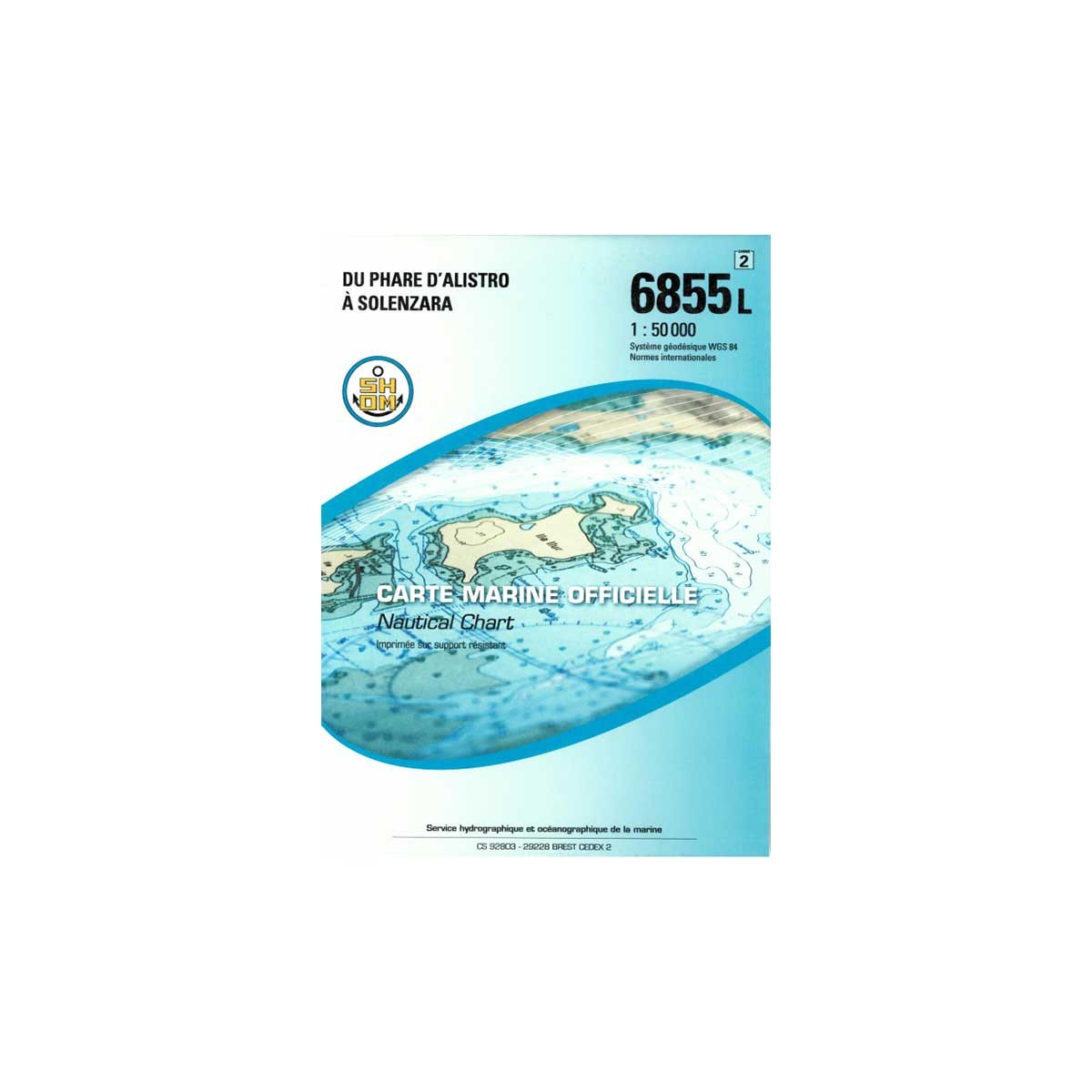 Carte marine pliée SHOM 6855L : Du Phare d'Alistro à Solenzara - 1 : 50 000