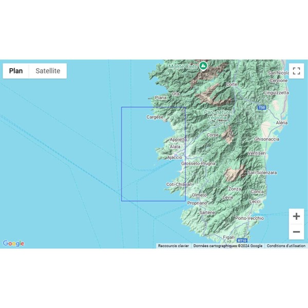 Carte marine pliée SHOM 6942L : De Punta d'Orchina au Cap Muro - Abords d'Ajaccio zone de navigation - N°20 - comptoirnautique.com