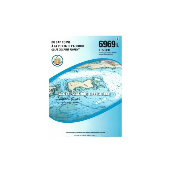 Carte marine pliée SHOM 6969L : Du Cap Corse à la Punta di l'Acciolu - Golfe de Saint-Florent - 1 : 50 300 - N°22 - comptoirnautique.com