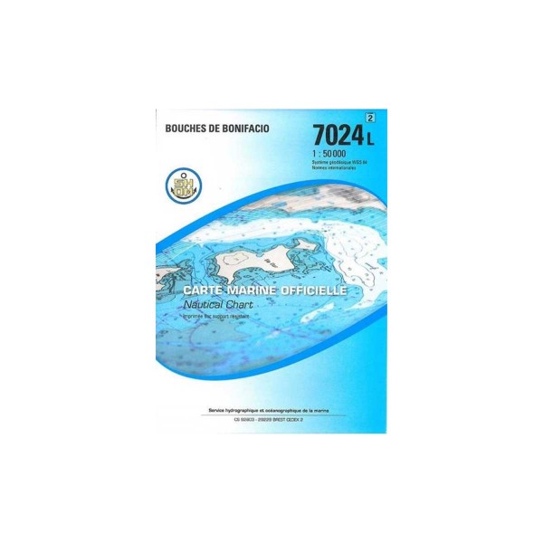 Carte marine pliée SHOM 7024L : Bouches de Bonifacio - 1 : 50 000 - N°31 - comptoirnautique.com