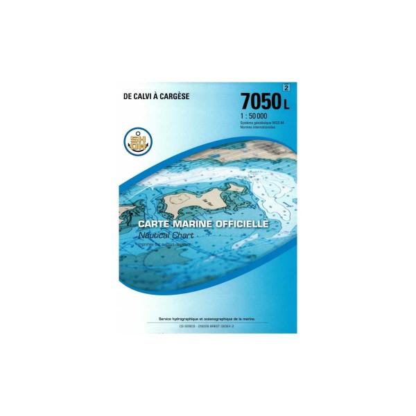 Carte marine pliée SHOM 7050L : De Calvi à Cargèse - 1 : 50 000 - N°37 - comptoirnautique.com