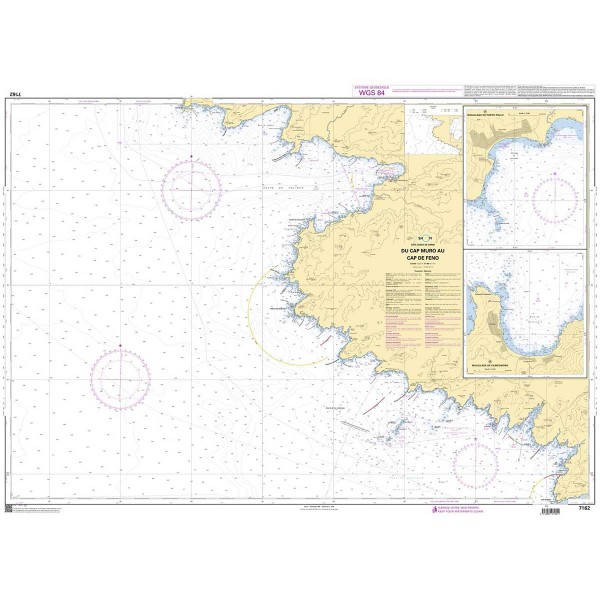 Carte marine pliée SHOM 7162L : Du Cap Muro au Cap de Feno dépliée - N°45 - comptoirnautique.com