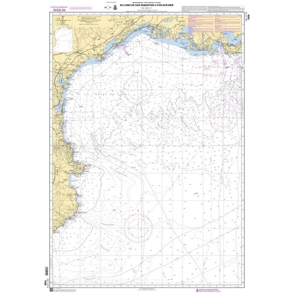 - - - Carta náutica plegada SHOM Mediterráneo Este España Islas Baleares - N°3 - comptoirnautique.com