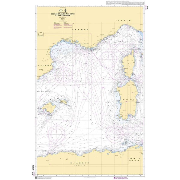 - - - Carta náutica plegada SHOM Mediterráneo Este España Islas Baleares - N°6 - comptoirnautique.com