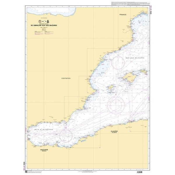 SHOM folded nautical chart - Mediterranean - East Spain - Balearic Islands - N°9 - comptoirnautique.com