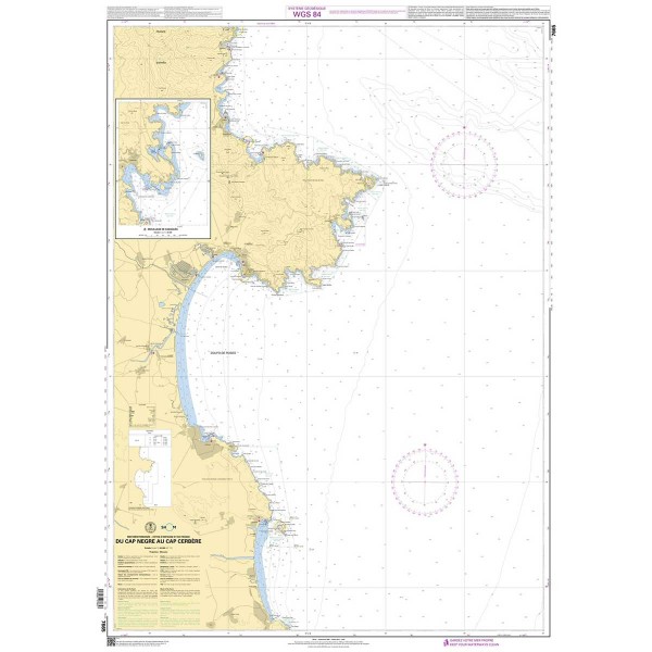 Carte marine pliée SHOM 7665L : Du Cap Negre au Cap Cerbère dépliée - N°18 - comptoirnautique.com