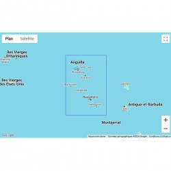 Carte marine pliée SHOM 7470L : D'Anguilla à Nevis zone de navigation