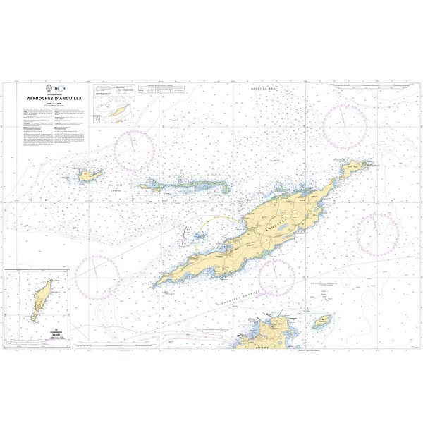 Carte marine pliée SHOM 7620L : Approches d'Anguilla dépliée - N°12 - comptoirnautique.com