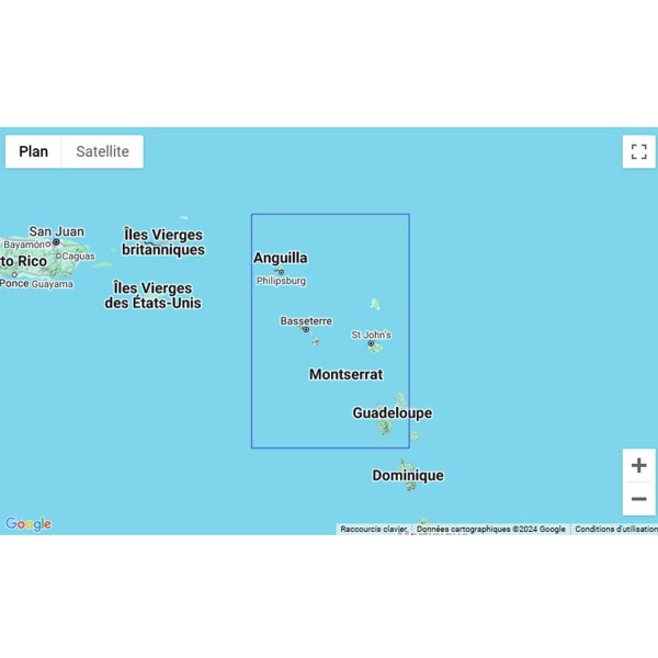 Carte marine pliée SHOM 7630L : Petites Antilles - Partie Nord - De Anguilla à la Guadeloupe zone de navigation - N°14 - comptoirnautique.com