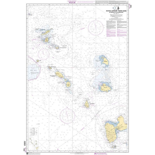 Carte marine pliée SHOM 7630L : Petites Antilles - Partie Nord - De Anguilla à la Guadeloupe dépliée - N°15 - comptoirnautique.com