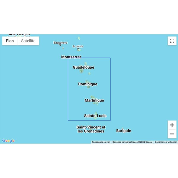 Carte marine pliée SHOM 7631L : Petites Antilles - Partie centrale - De Montserrat à Saint Lucia zone de navigation - N°17 - comptoirnautique.com