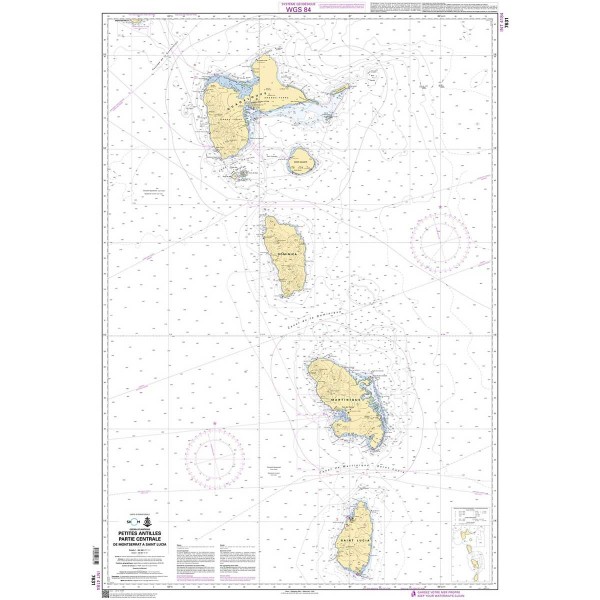 -- - Carta náutica dobrada SHOM Mar de além-mar Pequenas Antilhas - N°18 - comptoirnautique.com