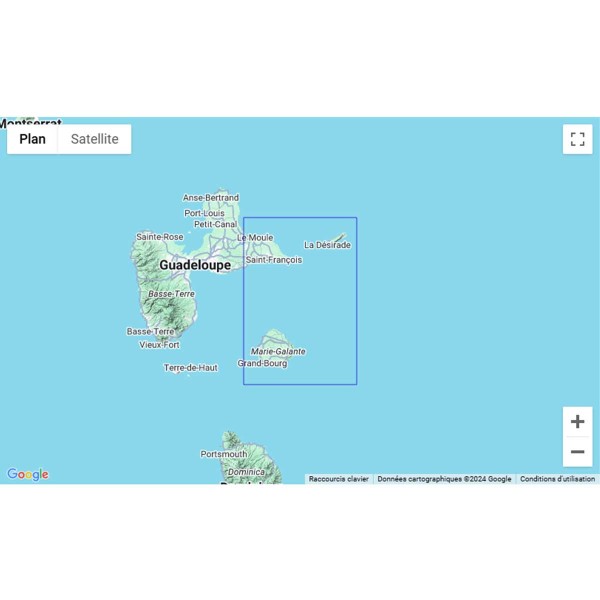 Carte marine pliée SHOM 7208L : De Marie-Galante à la Désirade  zone de navigation - N°5 - comptoirnautique.com
