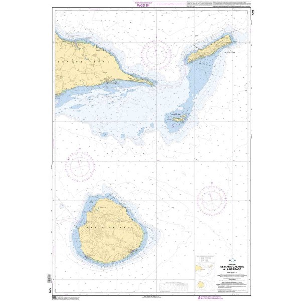 Carte marine pliée SHOM 7208L : De Marie-Galante à la Désirade  dépliée - N°6 - comptoirnautique.com