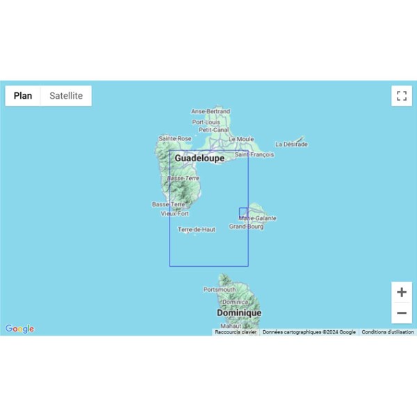 Carte marine pliée SHOM 6948L : De Pointe-à-Pitre à Marie Galante - Canal des Saintes zone de navigation - N°8 - comptoirnautique.com
