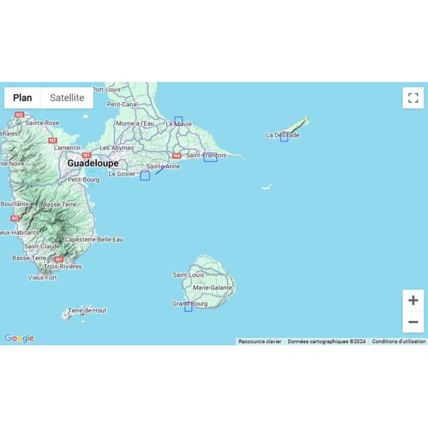 Carte marine pliée SHOM 7102L : Ports et mouillages de Grande-Terre, Marie-Galante et de la Désirade zone de navigation - N°17 - comptoirnautique.com