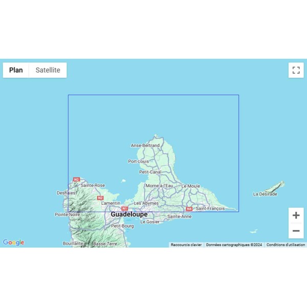 Carte marine pliée SHOM 7302L : De la Pointe des Châteaux à l'Ilet à Kahouanne zone de navigation - N°20 - comptoirnautique.com