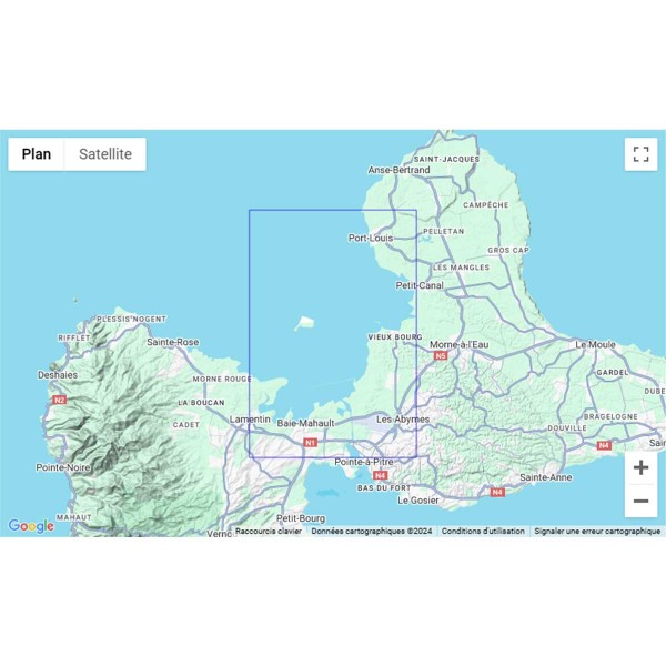 Carte marine pliée SHOM 7324L : Grand Cul-de-Sac Marin - De la Baie du Lamentin à Port-Louis zone de navigation - N°23 - comptoirnautique.com