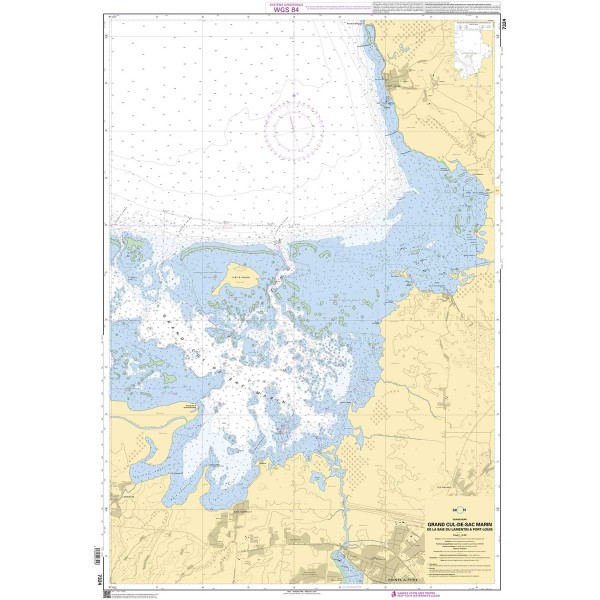Carte marine pliée SHOM 7324L : Grand Cul-de-Sac Marin - De la Baie du Lamentin à Port-Louis dépliée - N°24 - comptoirnautique.com