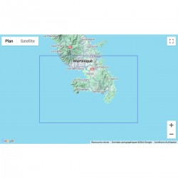 Carte marine pliée SHOM 6738L : La Martinique - Partie Sud zone de navigation