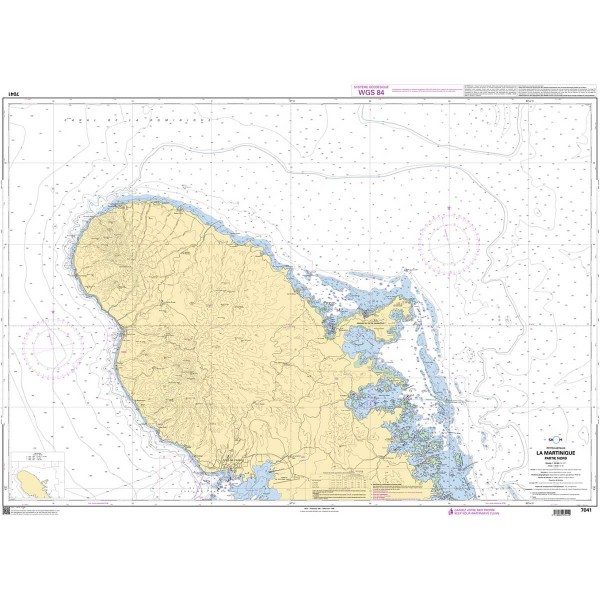 Carte marine pliée SHOM 7041L : La Martinique - Partie Nord dépliée - N°9 - comptoirnautique.com