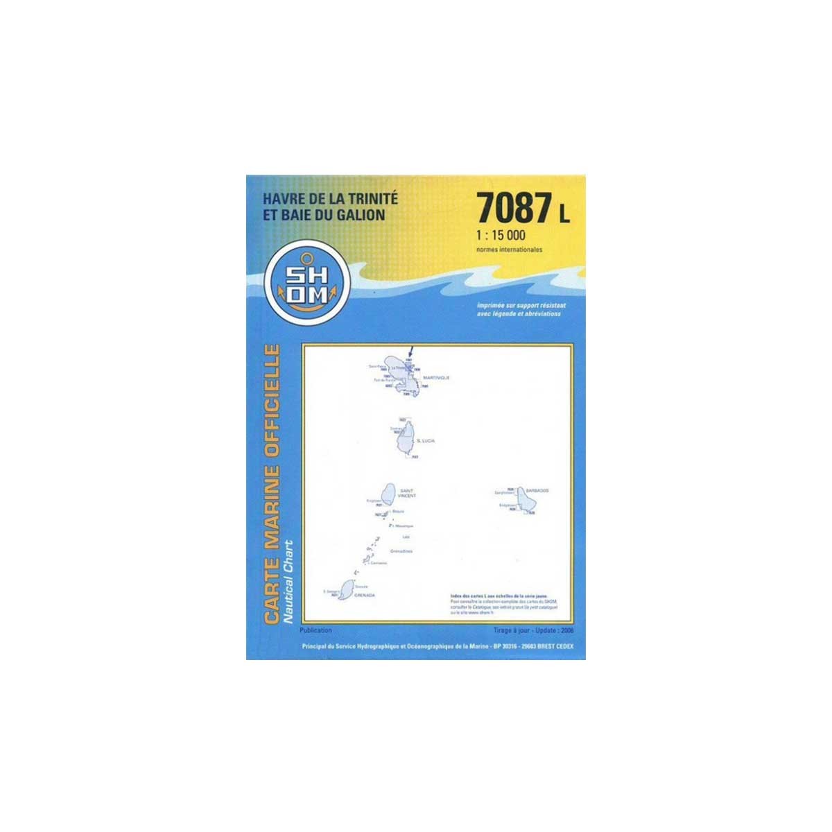 Carte marine pliée SHOM 7087L : Havre de la Trinité et Baie du Galion - 1 : 15 000