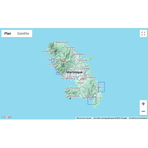 Carte marine pliée SHOM 7089L : Saint-Pierre, Case-Pilote, Cul-de-Sac du Marin, Baie du Vauclin zone de navigation - N°17 - comptoirnautique.com