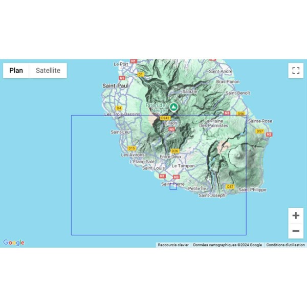 Carte marine pliée SHOM 7328L : La Réunion - Partie Sud - De la Pointe des Châteaux à la Pointe Marcellin zone de navigation - N°5 - comptoirnautique.com