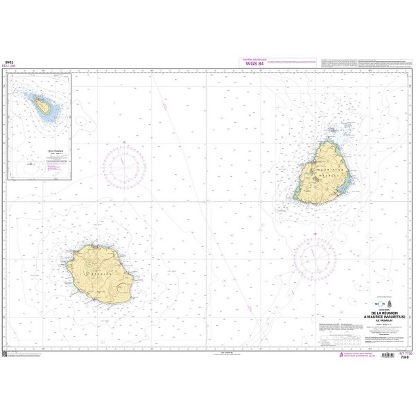 SHOM folded nautical chart - Indian Ocean - N°12 - comptoirnautique.com