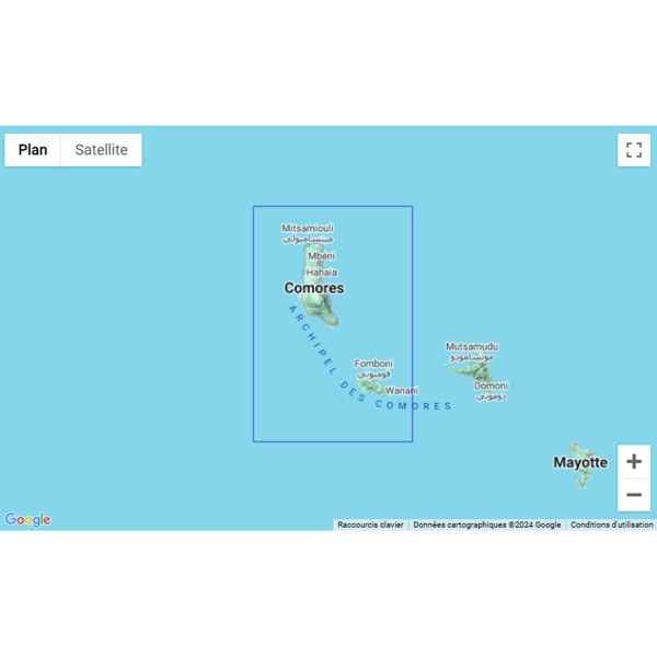 Carte marine pliée SHOM 7679L : Îles Grande Comore et Mohéli zone de navigation - N°23 - comptoirnautique.com